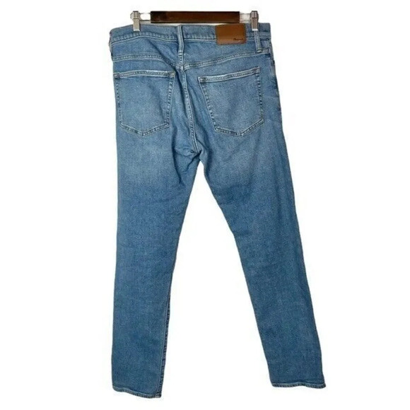 Madewell Slim Straight Everyday Flex Cromwell Blue Wash Denim Jeans 33 X 32 - Picture 4 of 5
